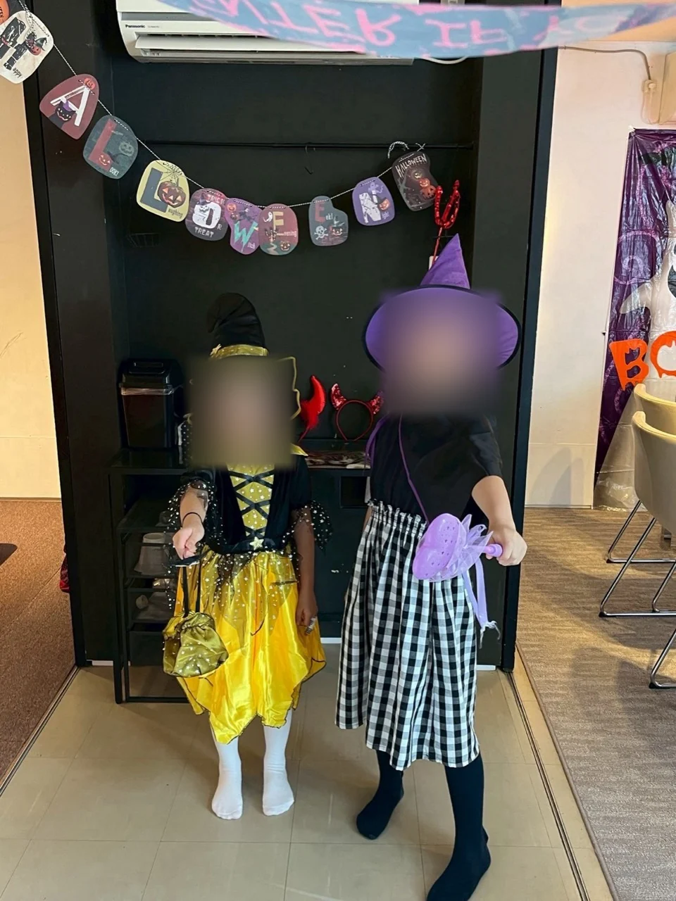 ハロウィーンの衣装で